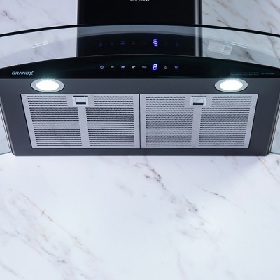 Mặt dưới Hút mùi kính cong áp tường Grandx GX H90C62B