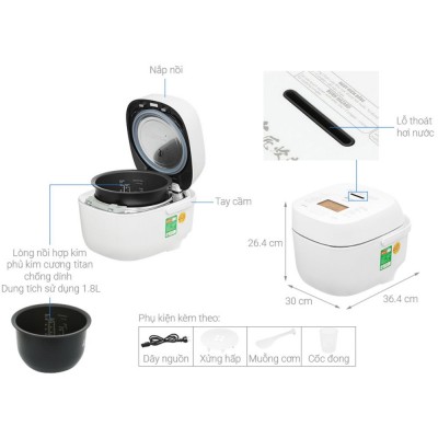 Nội thất chi tiết Toshiba RC-18VXWVN(W)