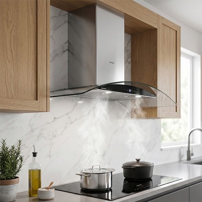 Phối cảnh Máy hút mùi áp tường Grandx GX H90C55