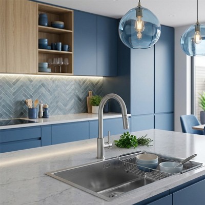 phối cảnh Chậu rửa chén Konox Neron 590U