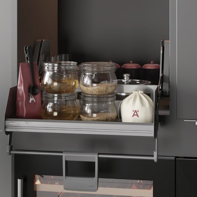 Phối cảnh Rổ nâng hạ 1 tầng Hafele 504.68.372