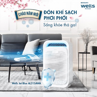 phối cảnh Máy lọc không khí Wells Jet Blue