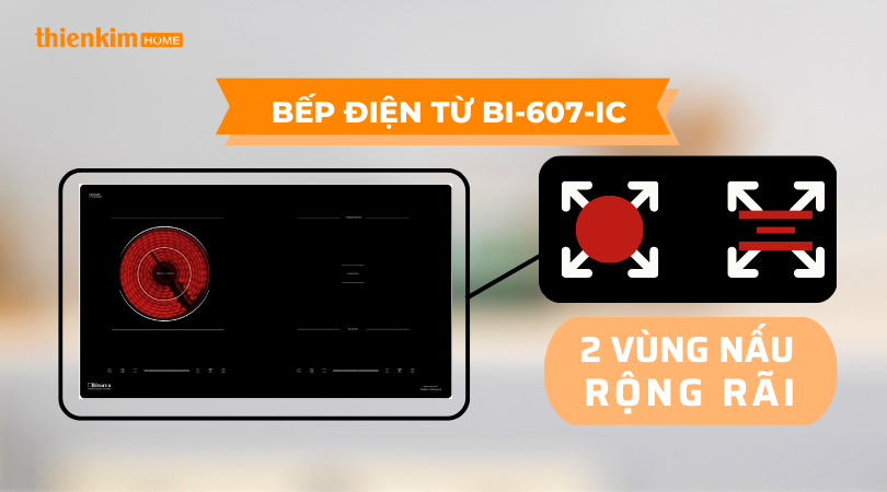 Bếp từ âm 2 vùng nấu Binova BI-607-IC 2 vùng nấu