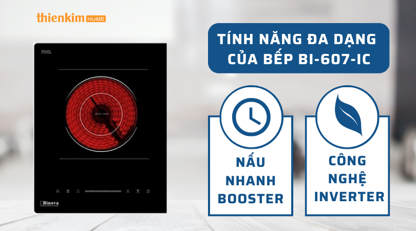 Bếp từ âm 2 vùng nấu Binova BI-607-IC tính năng đa dạng