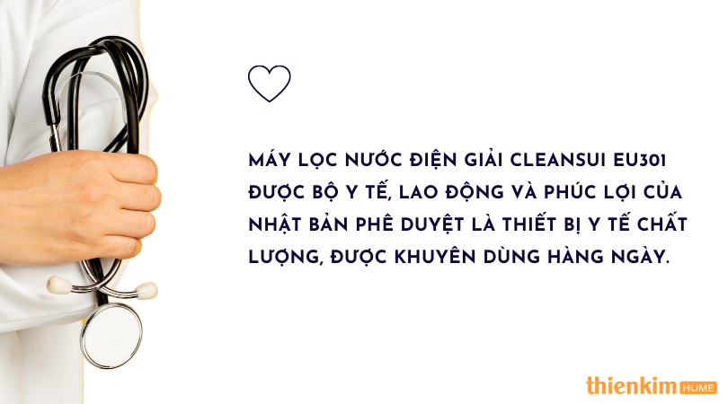 Máy lọc nước ion kiềm Mitsubishi Cleansui EU301 đạt chuẩn quốc tế