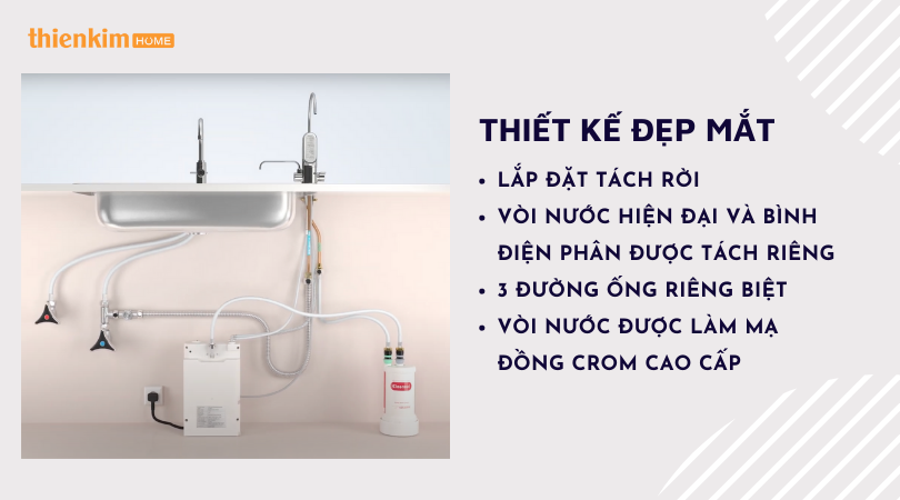 Máy lọc nước ion kiềm Mitsubishi Cleansui EU301 thiết kế hiện đại