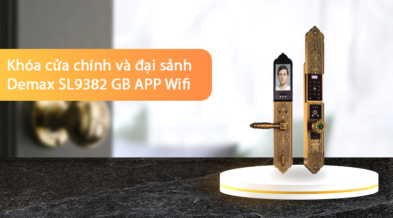 Khóa cửa chính và đại sảnh Demax EL9382 GB APP Wifi