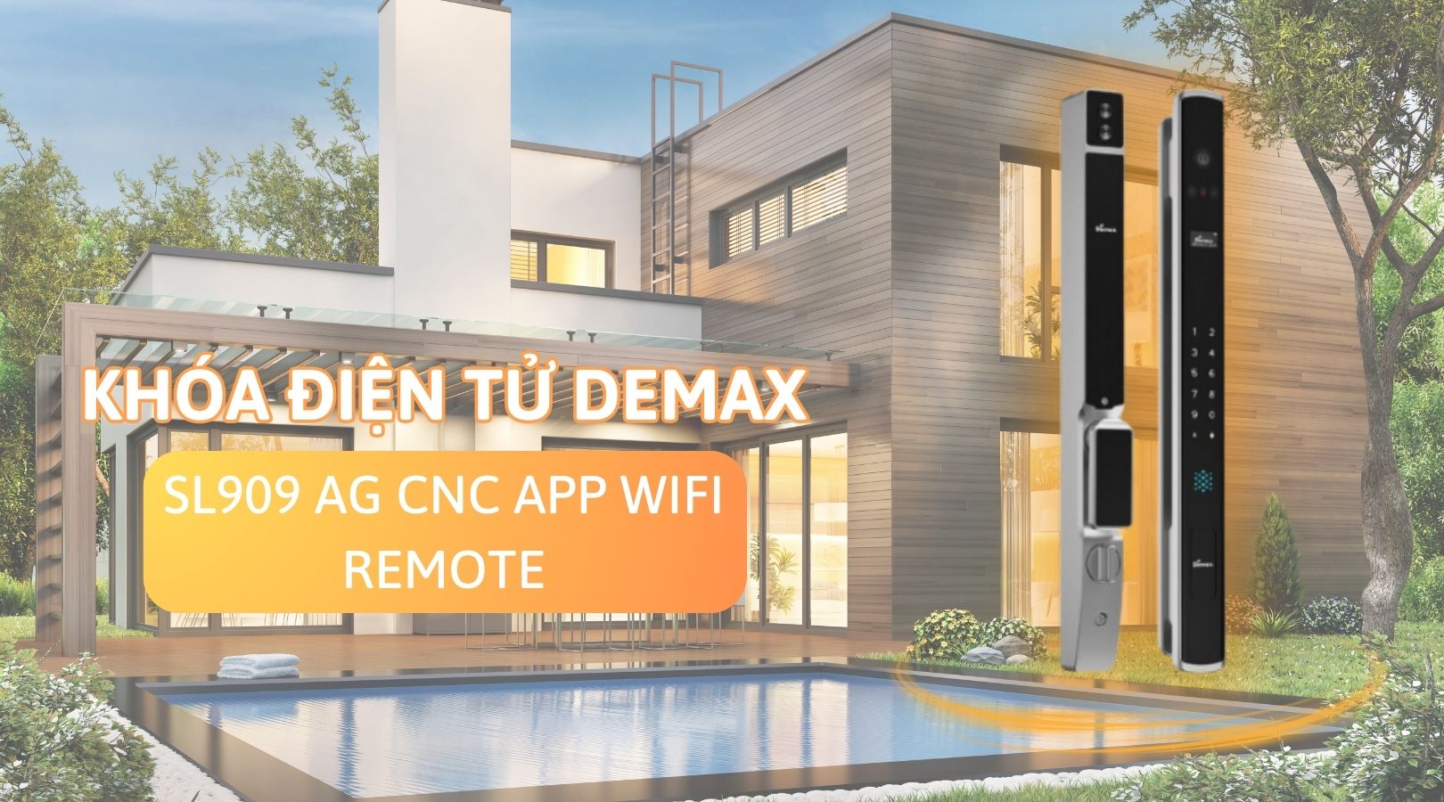 Khóa thông minh chống nước Demax EL909 AG CNC APP WIFI REMOTE