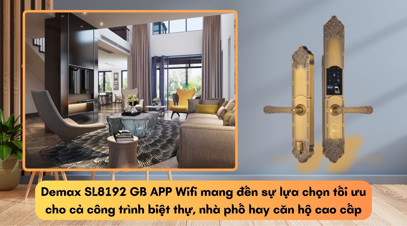 Cấu tạo khóa thông minh Demax EL8192 GB APP Wifi
