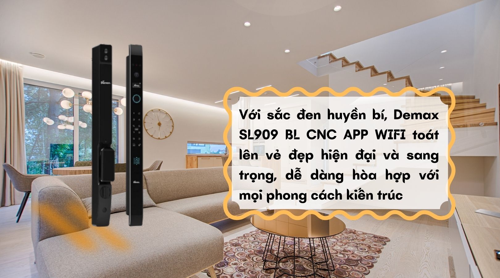 Khóa thông minh chống nước Demax EL909 BL CNC APP WIFI