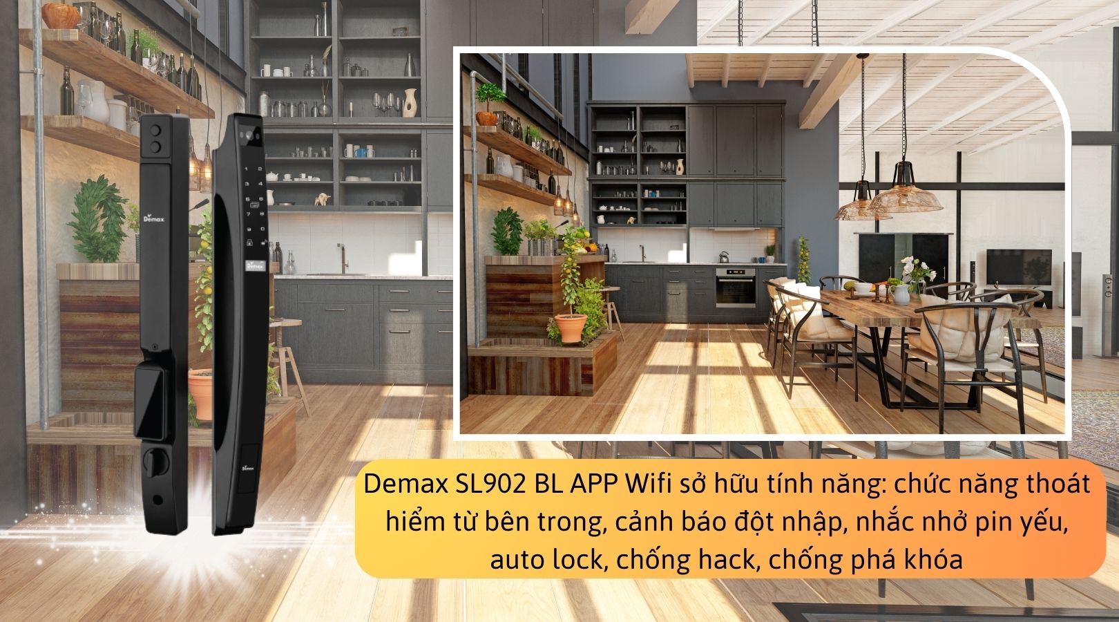 Tính năng ưu việt của khóa Demax EL902 BL APP Wifi