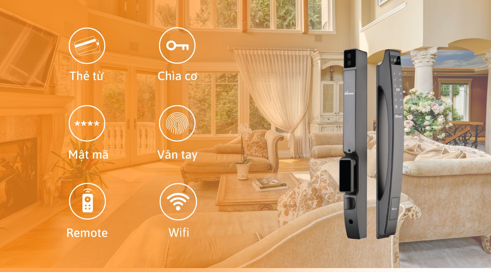 Khóa thông minh chống nước Demax EL902 AG APP Wifi Remote có những phương thức mở khóa nào?