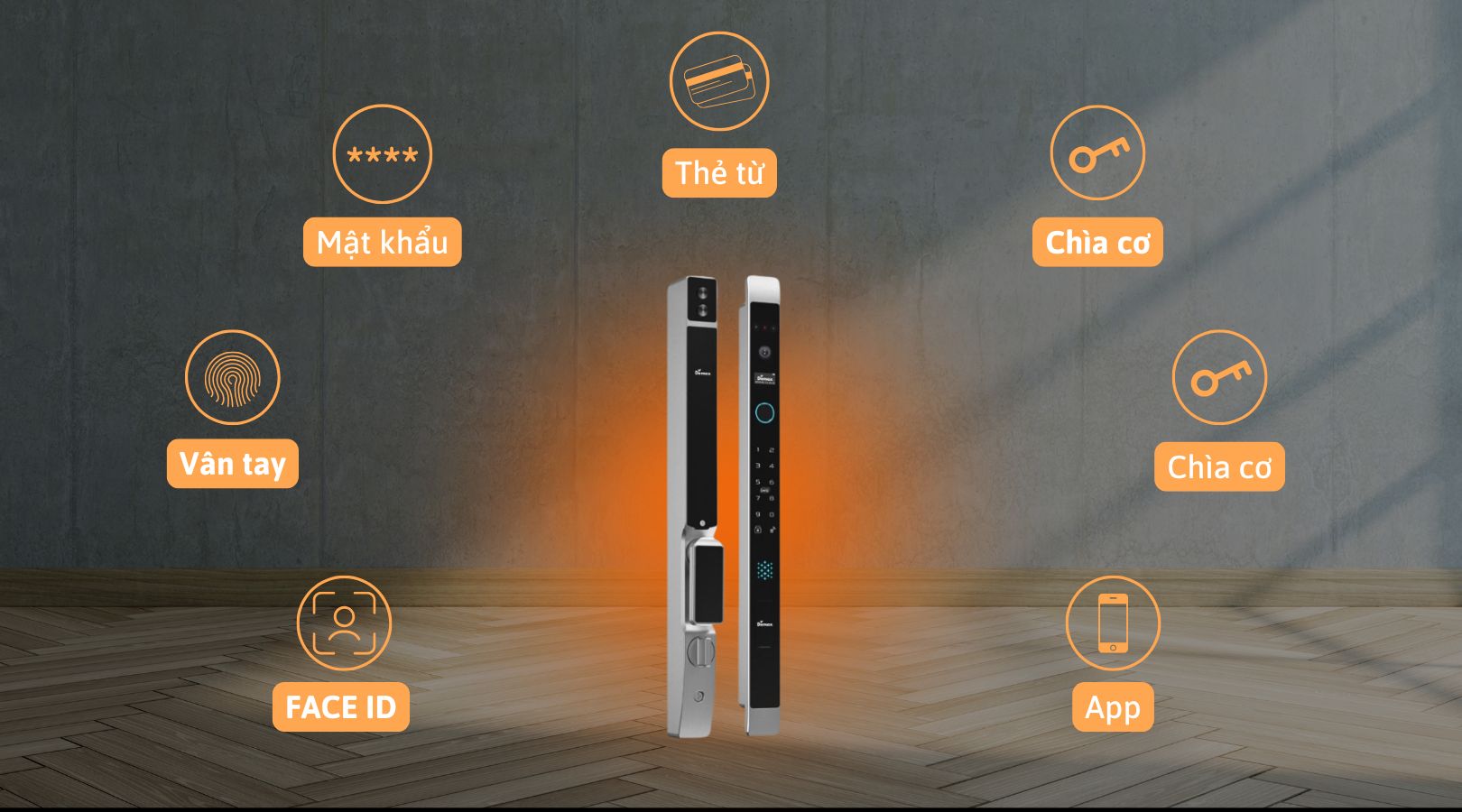 Khóa thông minh Demax EL908 AG CNC APP WIFI REMOTE mang đến trải nghiệm mở khóa đa dạng và tiện lợi, phù hợp với mọi nhu cầu của người dùng.