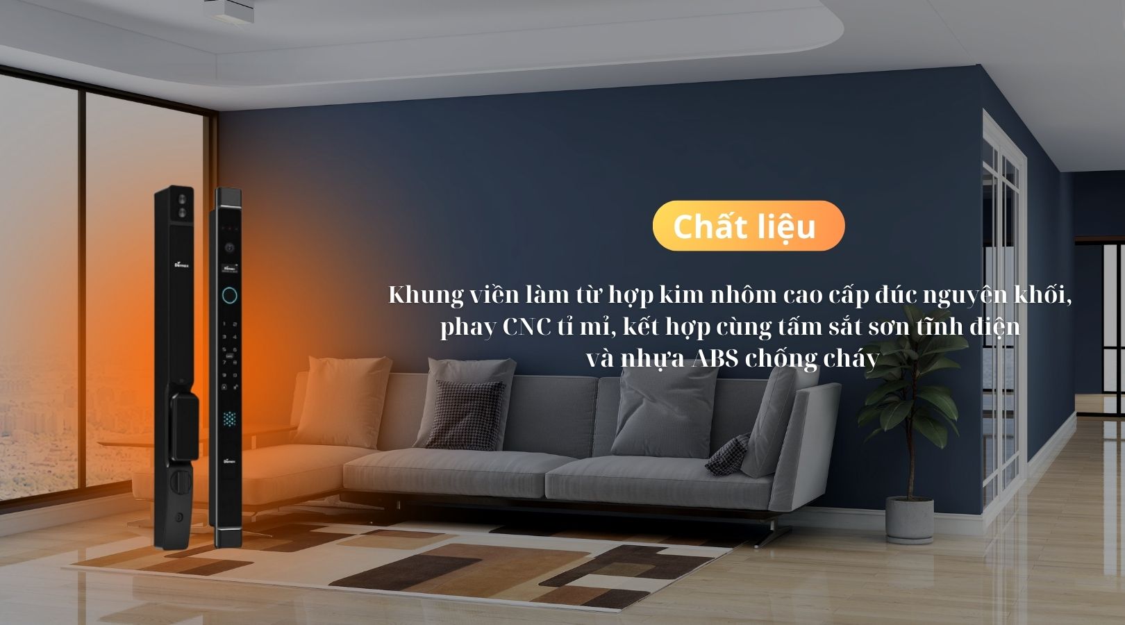 Khóa thông minh chống nước Demax EL906 BL CNC APP WIFI REMOTE