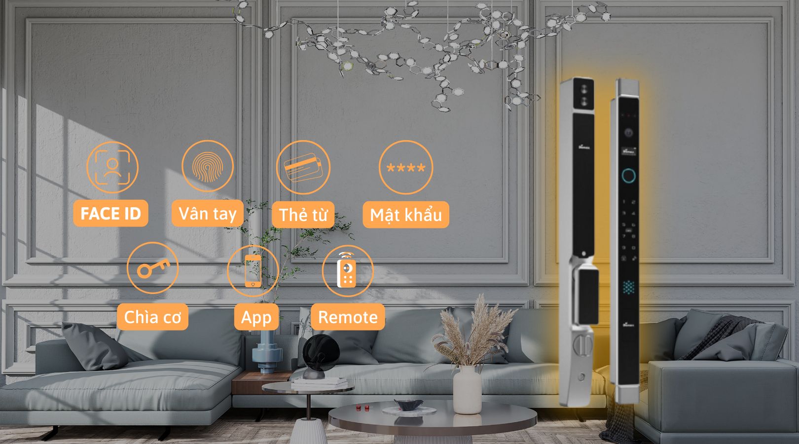Khóa thông minh Demax EL906 AG CNC APP WIFI REMOTE mang đến trải nghiệm mở khóa vượt trội với sự đa dạng và linh hoạt trong các phương thức