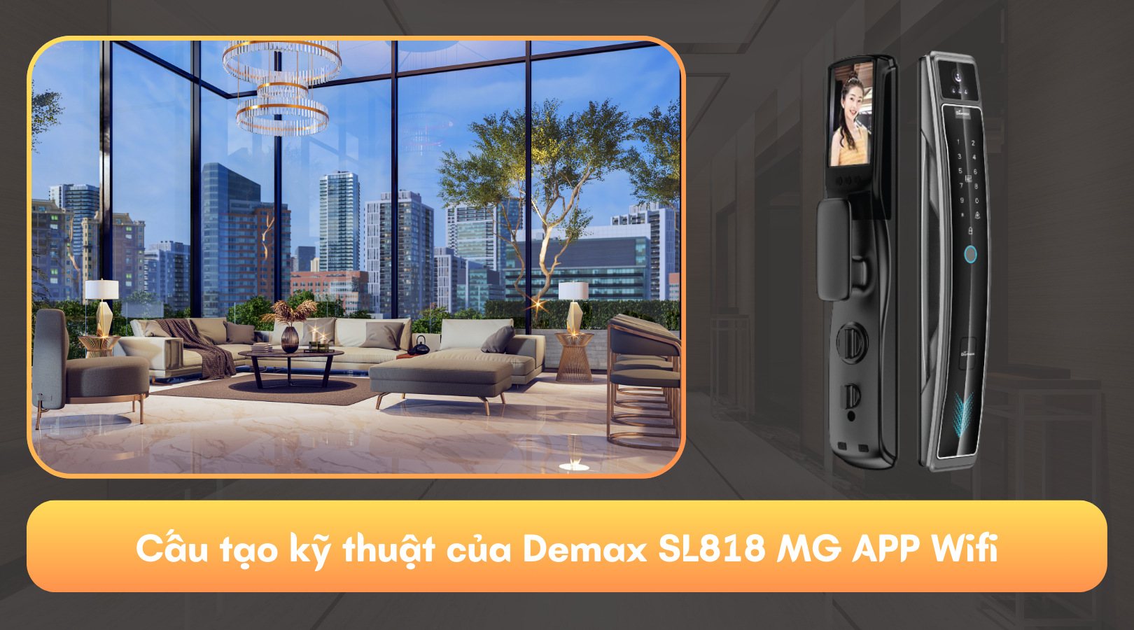 Khóa thông minh tự động màn hình chuông Demax SL818 MG APP Wifi - Thiên ...