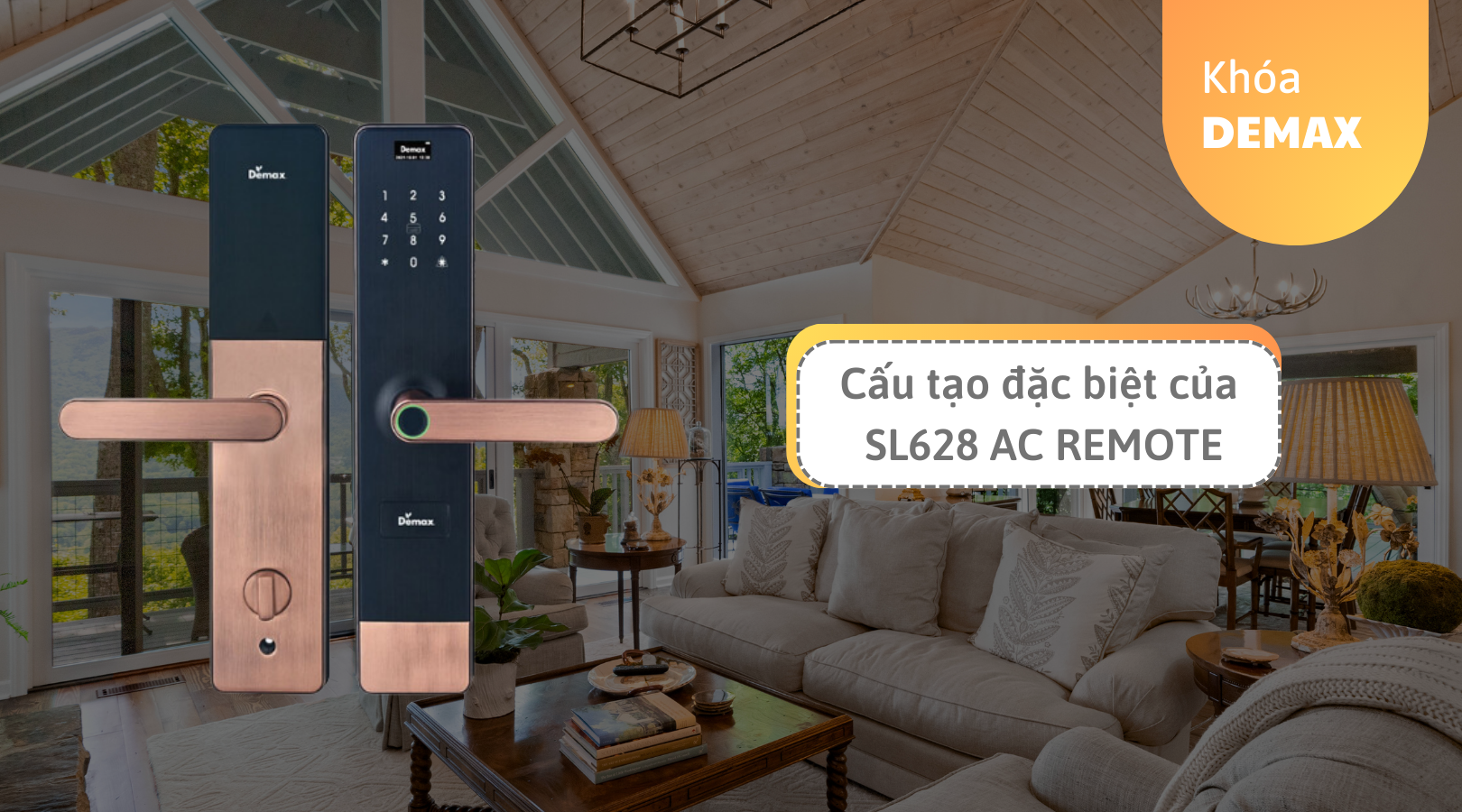 Cấu tạo đặc biệt của khóa Demax EL628 AC REMOTE