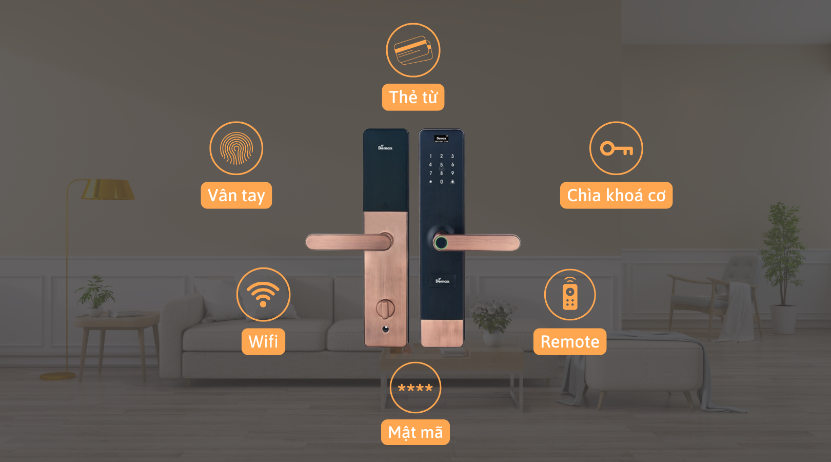 Khóa thông minh Demax EL628 AC REMOTE