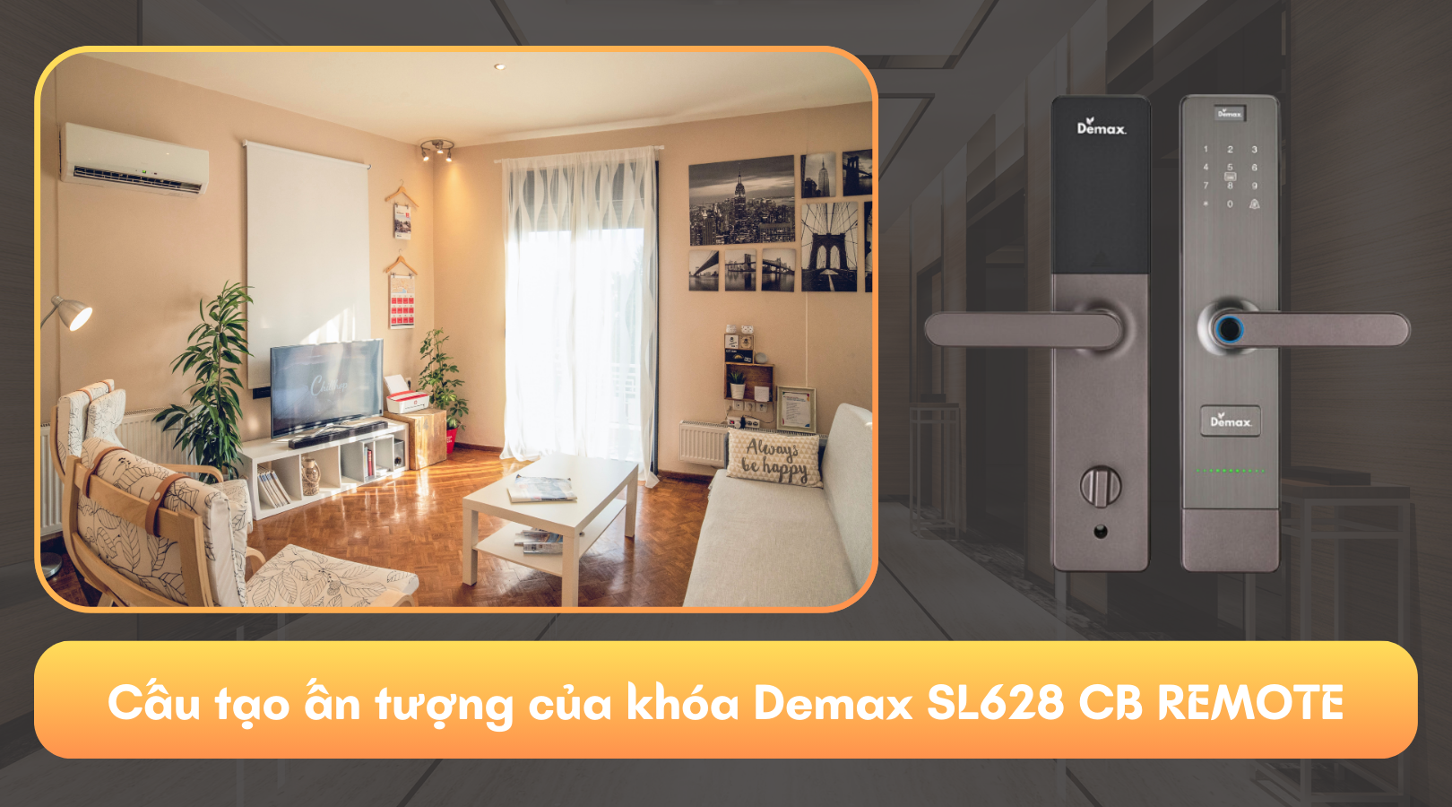 Cấu tạo ấn tượng của khóa Demax EL628 CB REMOTE