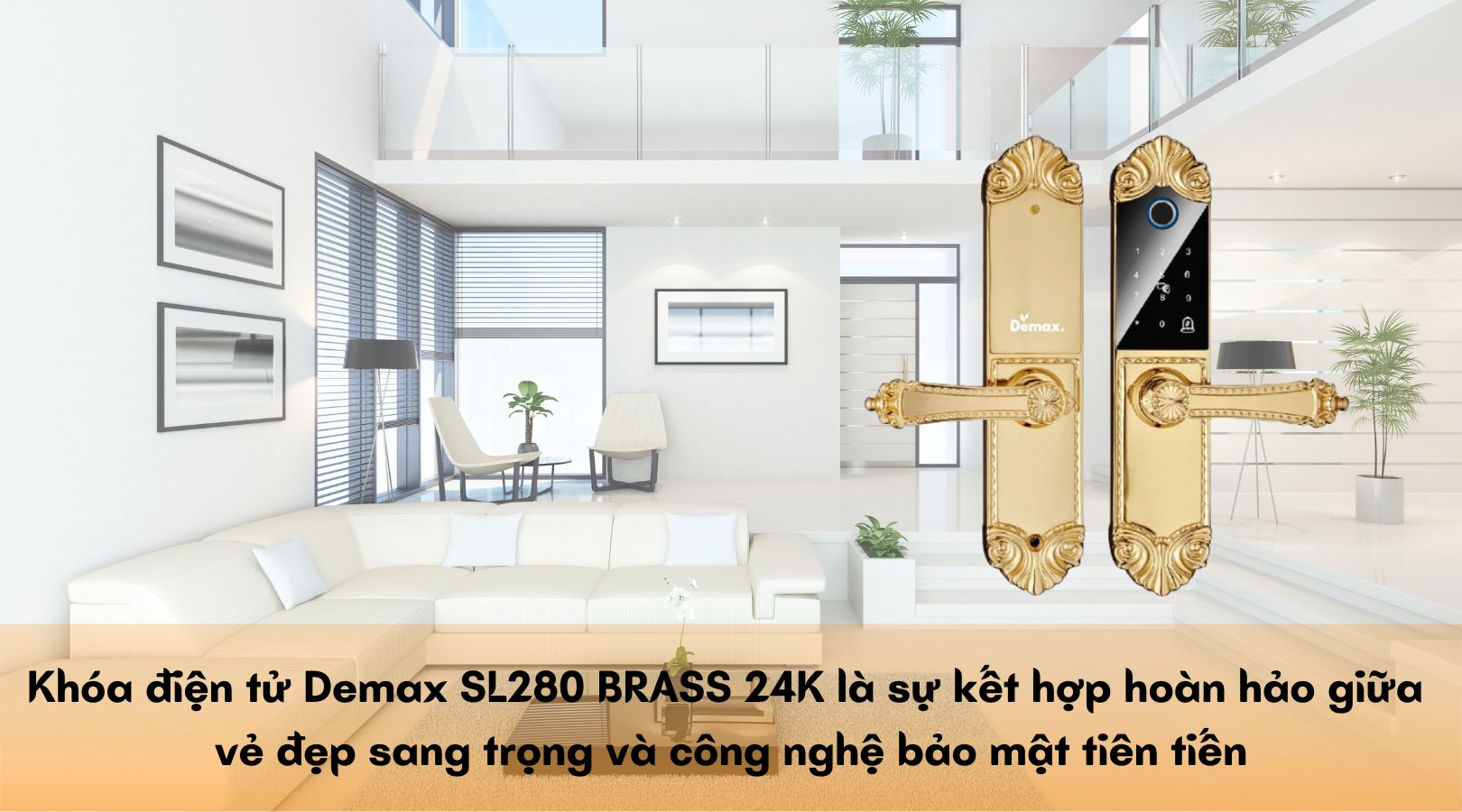 Khóa điện tử Demax EL280 BRASS 24K