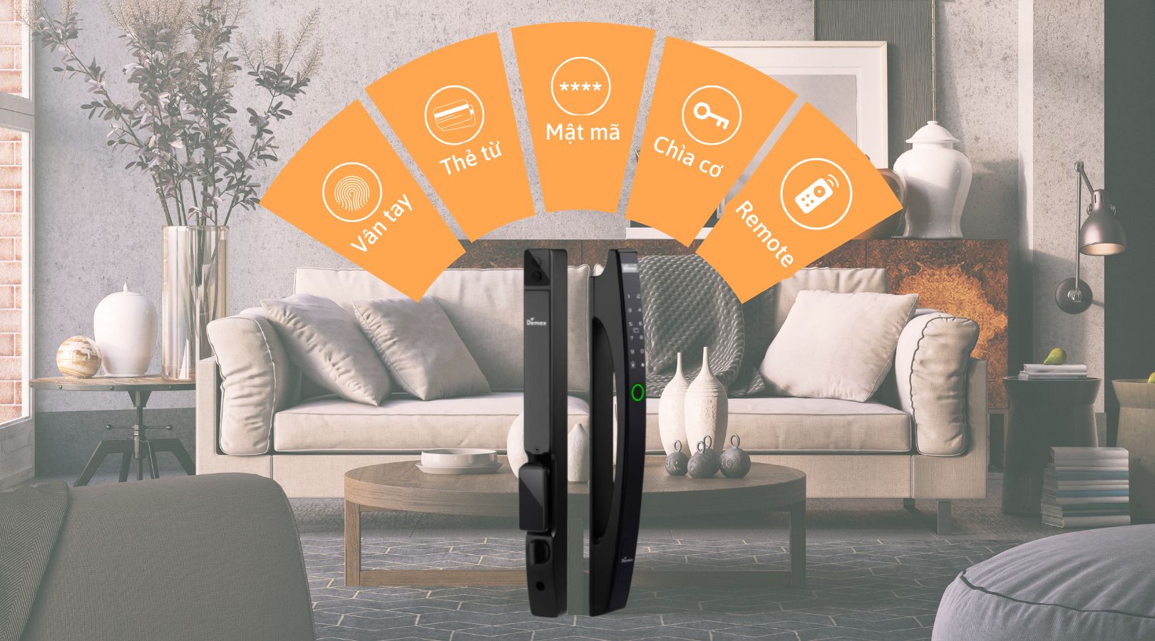 Khóa cửa Demax SL802 BL APP WIFI REMOTE 6 khóa cửa demax sl802