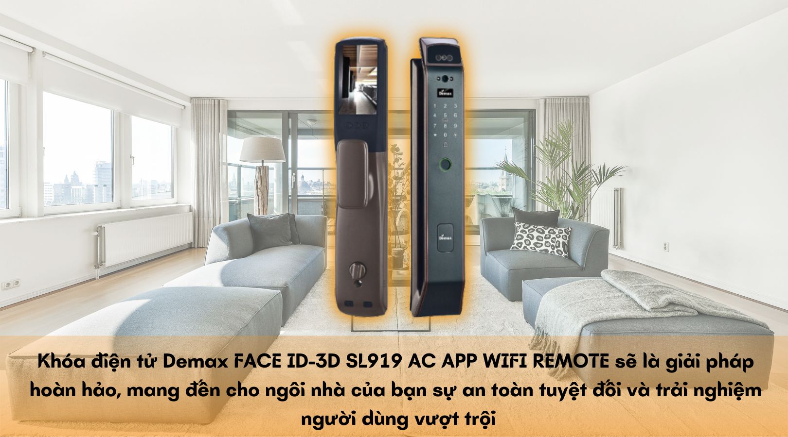 Khóa điện tử Demax FACE ID-3D EL919 AC APP WIFI REMOTE