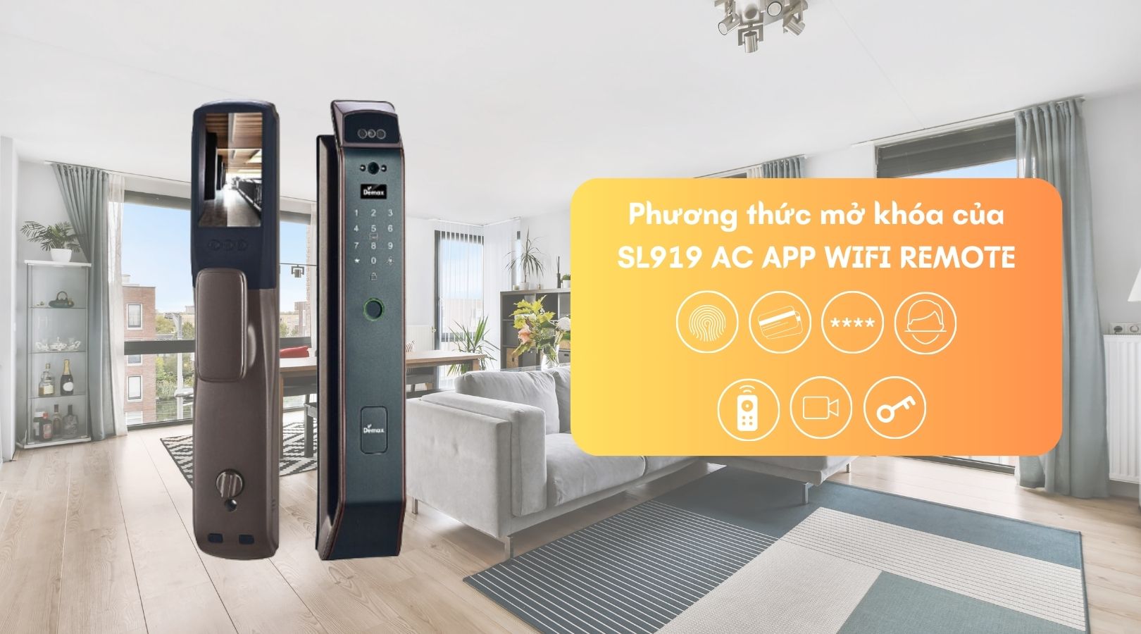 Demax FACE ID-3D EL919 AC APP WIFI REMOTE không chỉ dừng lại ở thiết kế sang trọng mà còn mang đến cho bạn sự tiện lợi tối đa với hệ thống mở khóa đa dạng