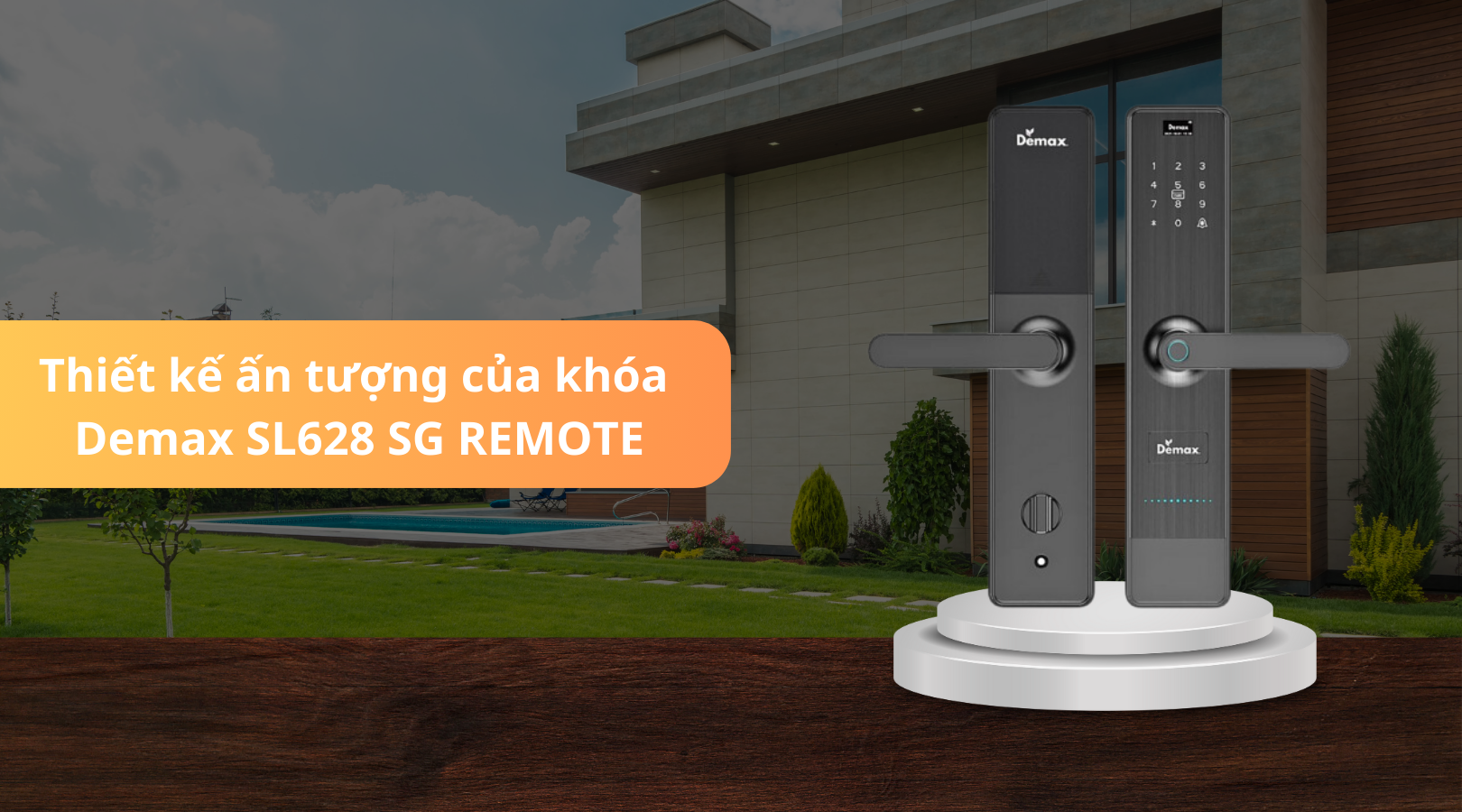 Khóa cửa vân tay Demax EL628 SG REMOTE 7 Thiết kế ấn tượng của khóa Demax EL628 SG REMOTE