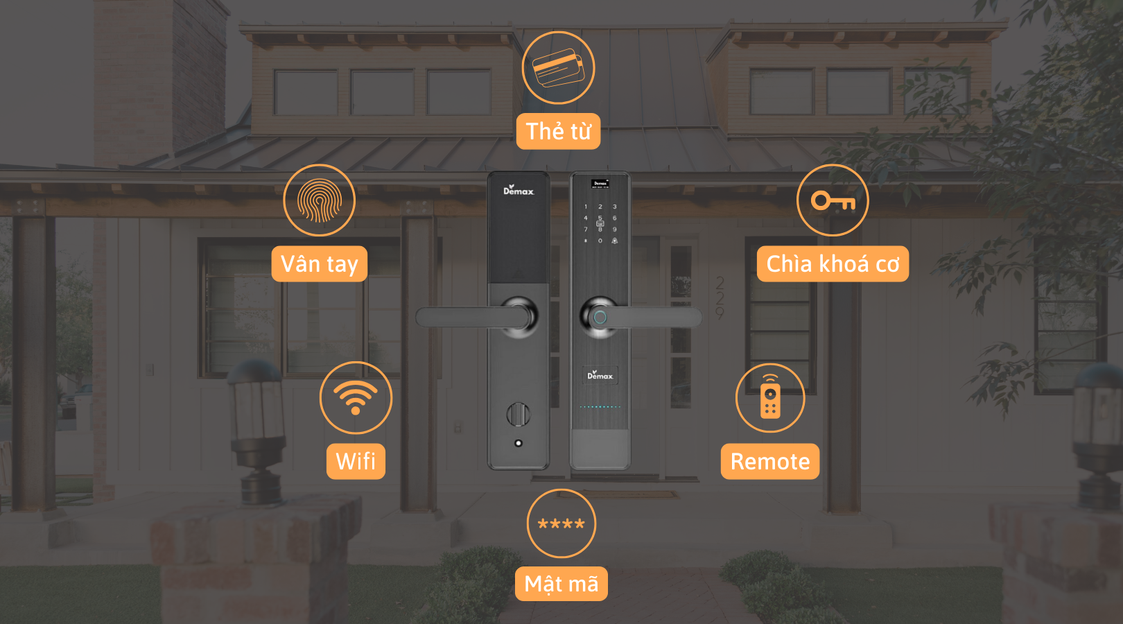 Khóa cửa vân tay Demax EL628 SG REMOTE 8 Cách thức mở khóa đa dạng của khóa Demax EL628 SG REMOTE