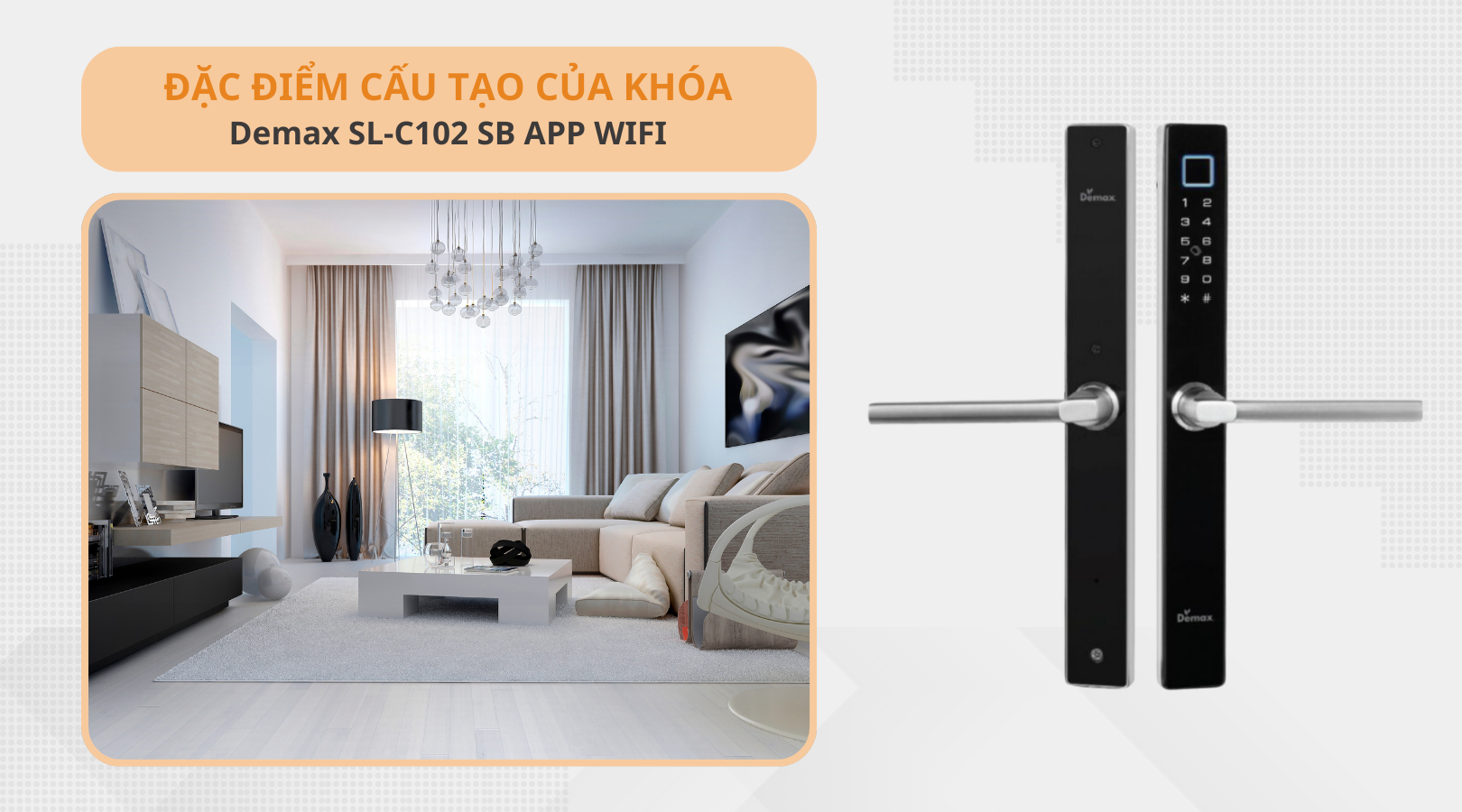 Đặc điểm cấu tạo của khóa thông minh chống nước Demax EL-C102 SB APP WIFI