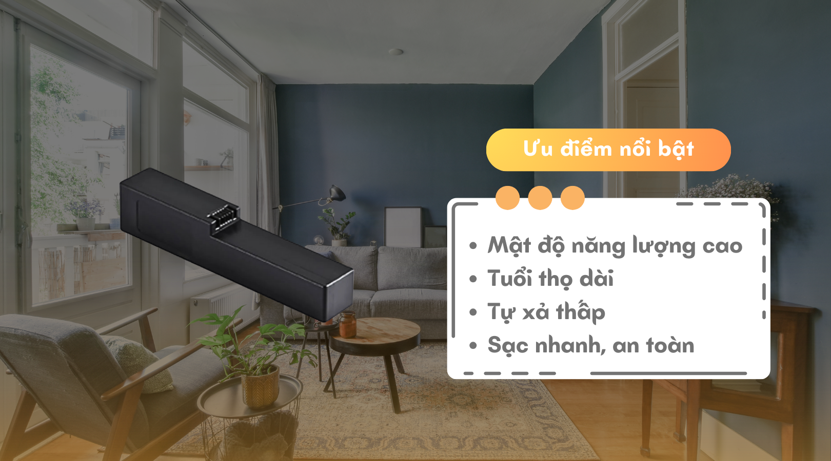 Ưu điểm nổi bật của pin sạc Lithium