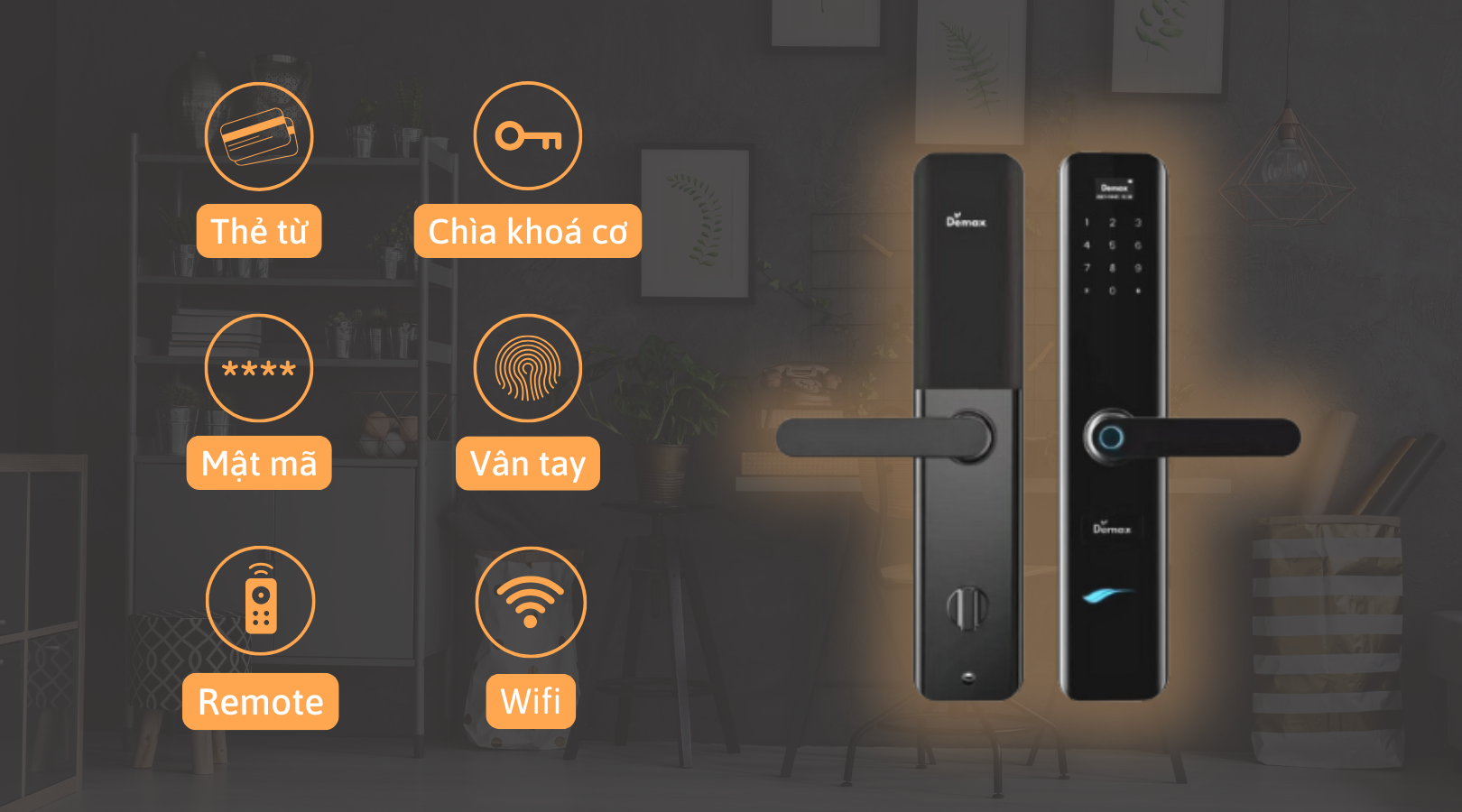 Demax EL630 DG REMOTE mang đến cho bạn sự linh hoạt tối đa với 5 phương thức mở khóa