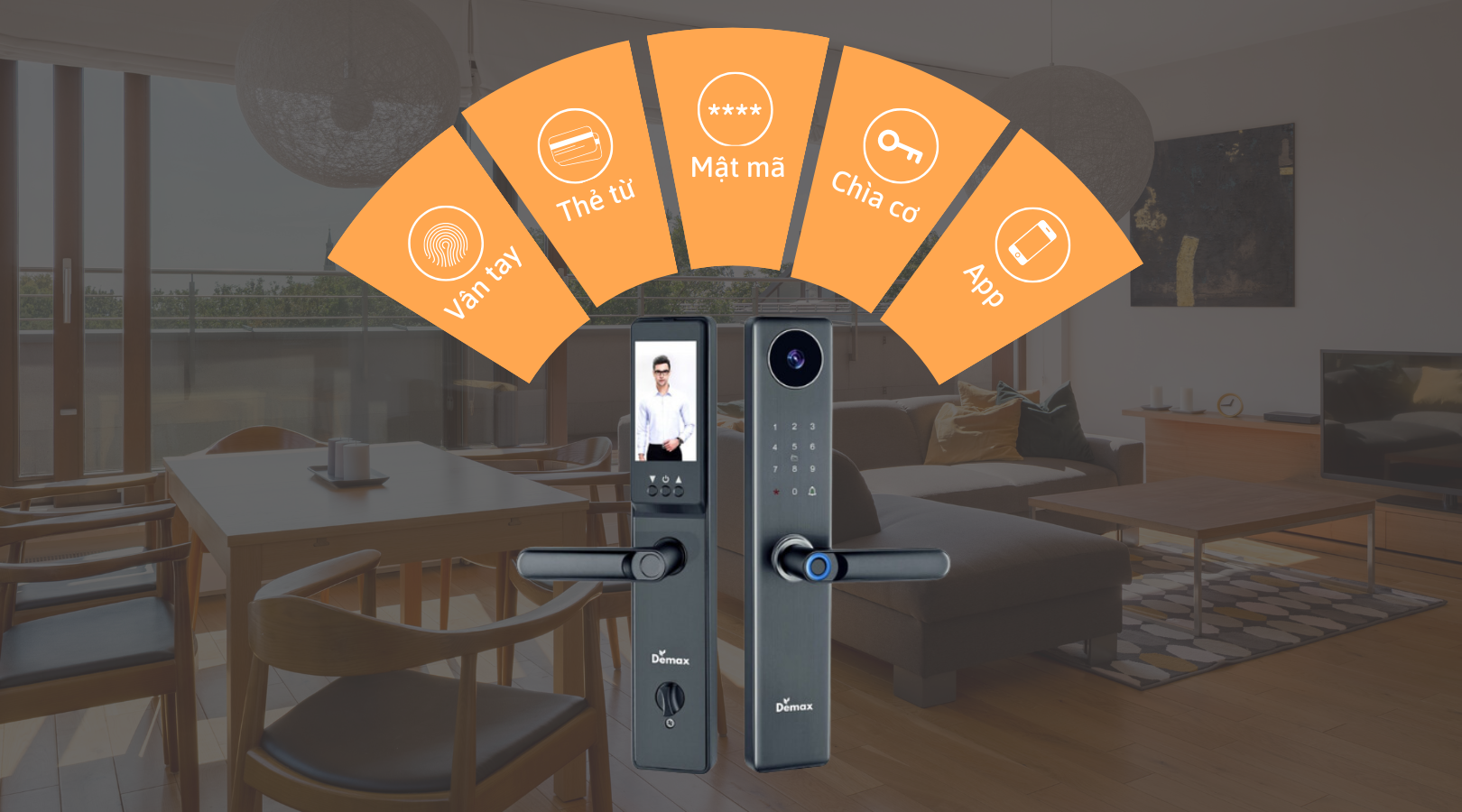 Cách thức mở khóa của khóa thông minh màn hình chuông Demax EL-C66 BL APP WIFI