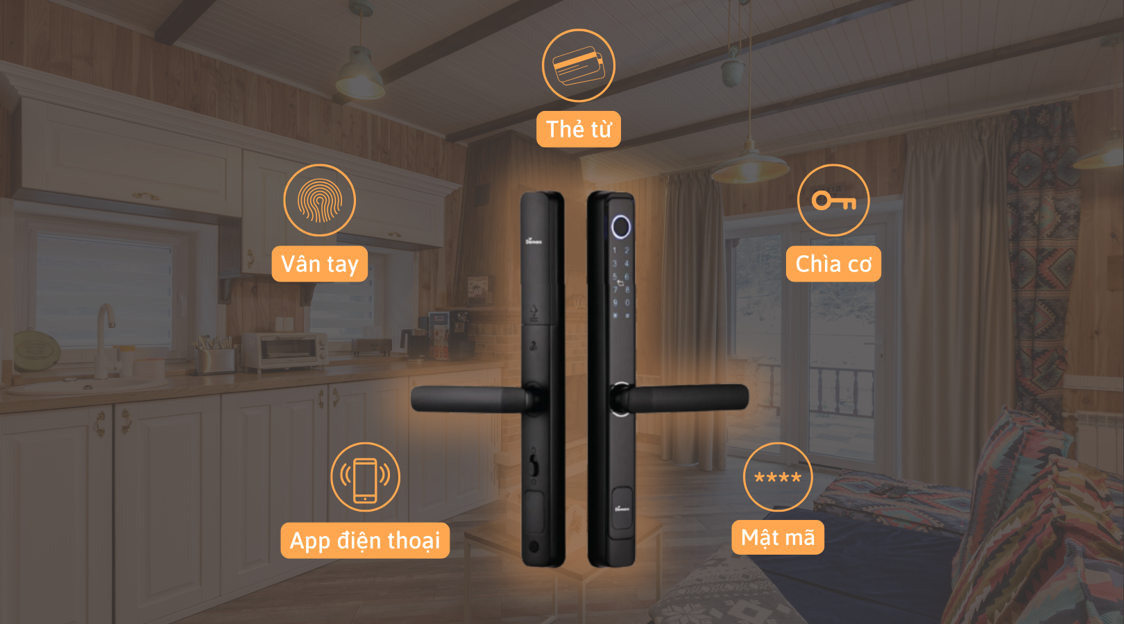 Demax EL-C103 SB mang đến cho bạn sự tiện lợi tối đa với 5 cách mở khóa linh hoạt