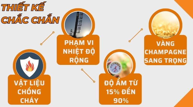 Khóa điện tử Demax SL801 CG APP Wifi thiết kế chắc chắn