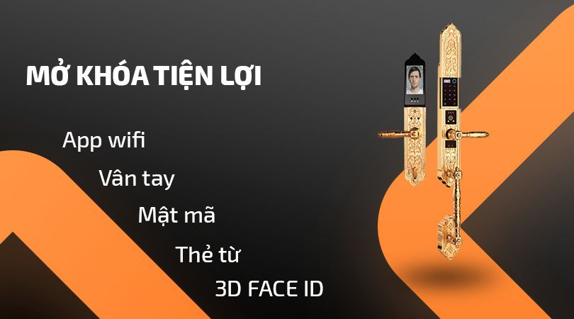 Demax SL986 Gold App Wifi - Mở khóa tiện lợi