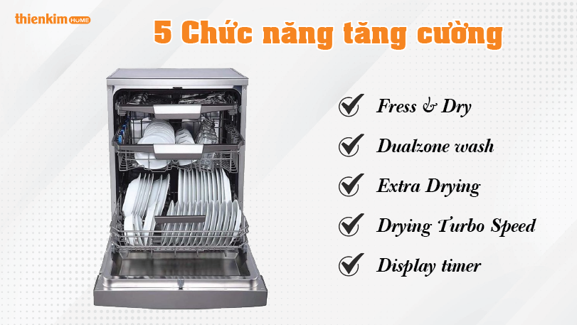 Máy rửa chén Eurosun SMS78EU12EB 5 chức năng tăng cường