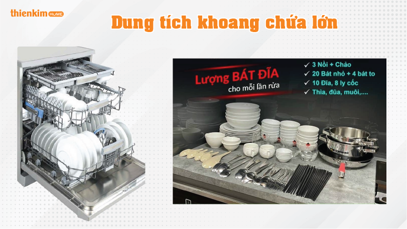 Máy rửa chén Eurosun SMS78EU12EB dung tích lớn