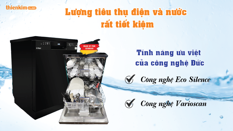 Máy rửa chén Eurosun SMS78EU12EB tiết kiệm điện năng