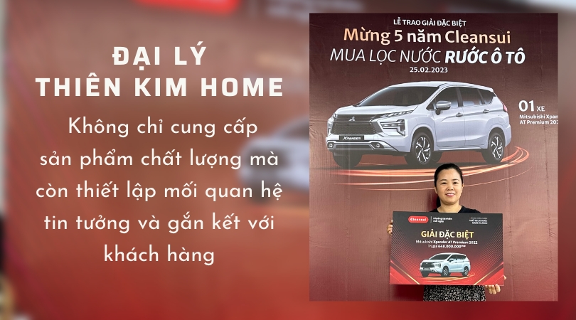 Chị Phan Thanh Trúc trúng thưởng xe hơi của Mitsubishi Cleansui