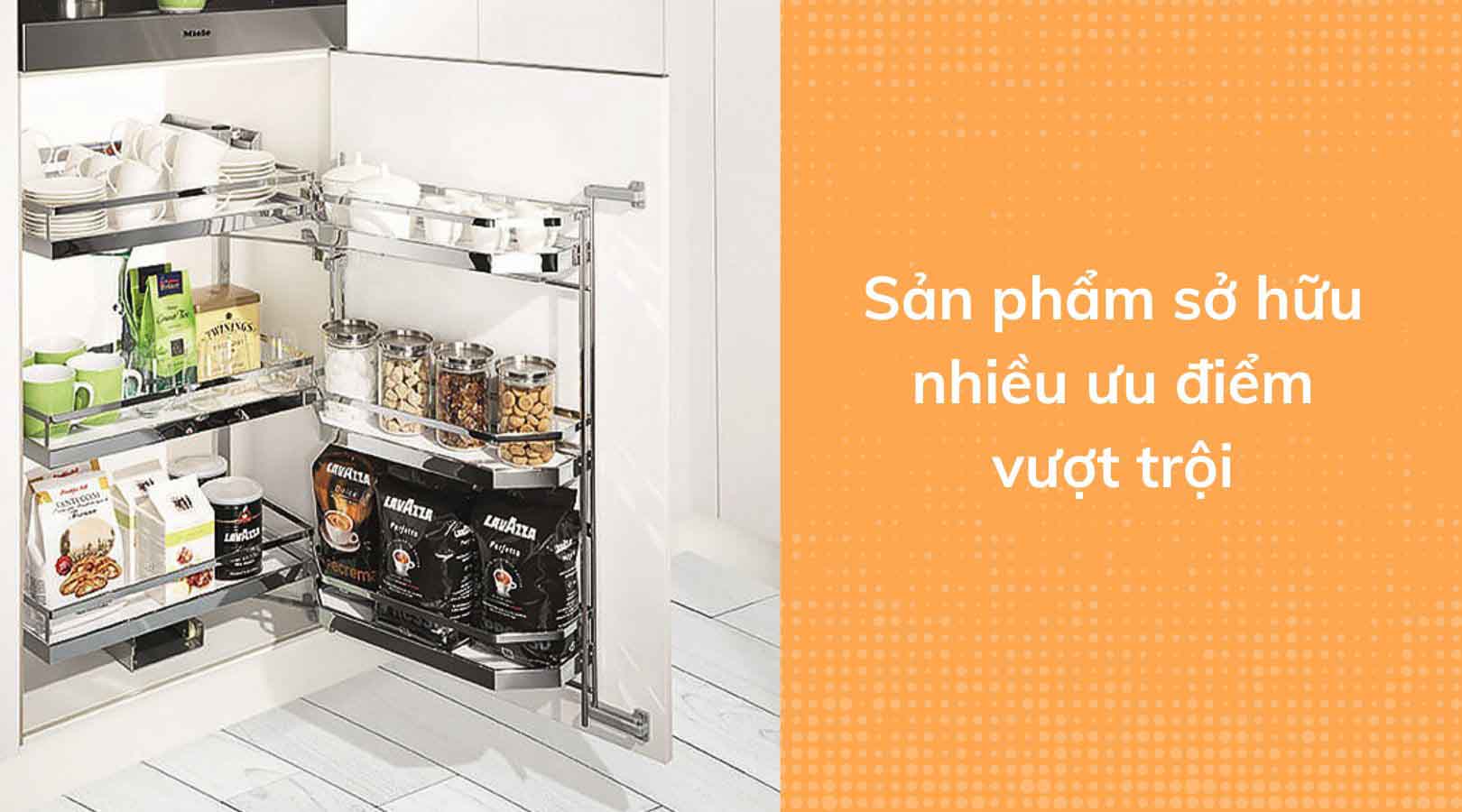 Cơ chế hoạt động của tủ đồ khô Tandem Pantry Hafele 545.94.650