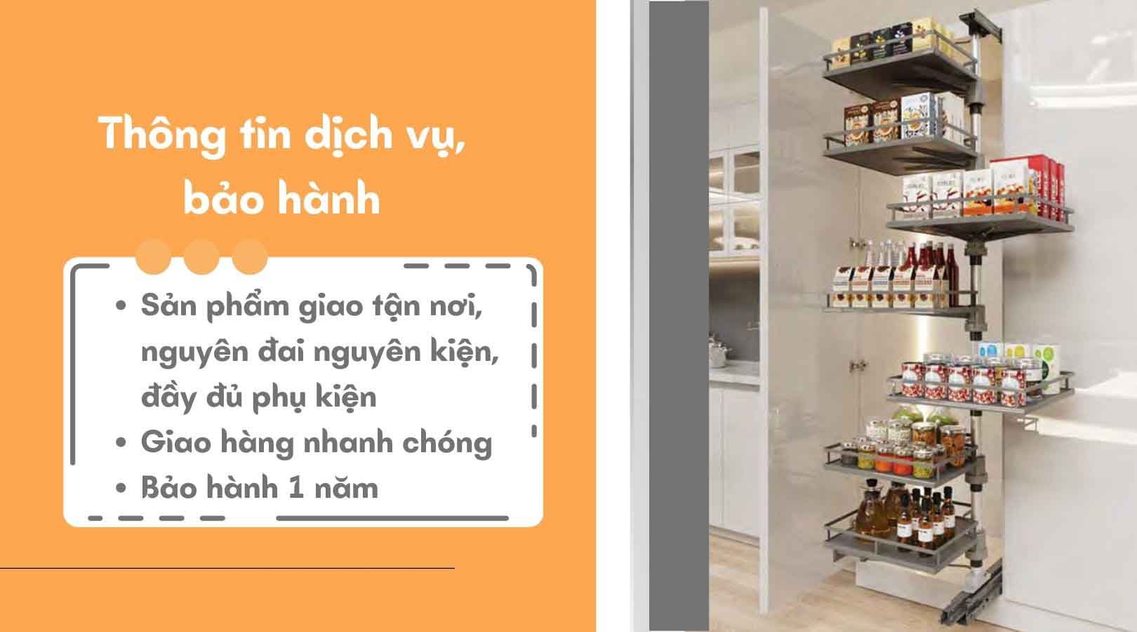 Thông tin dịch vụ, bảo hành của tủ đồ khô Hafele Kosmo Kara Vario 595.82.805