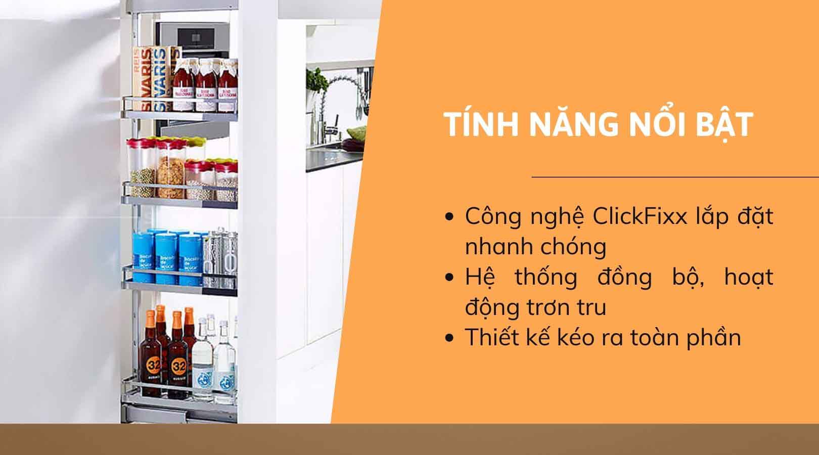 Tính năng tiện ích của tủ đồ khô Hafele Dispensa Hafele 546.54.611
