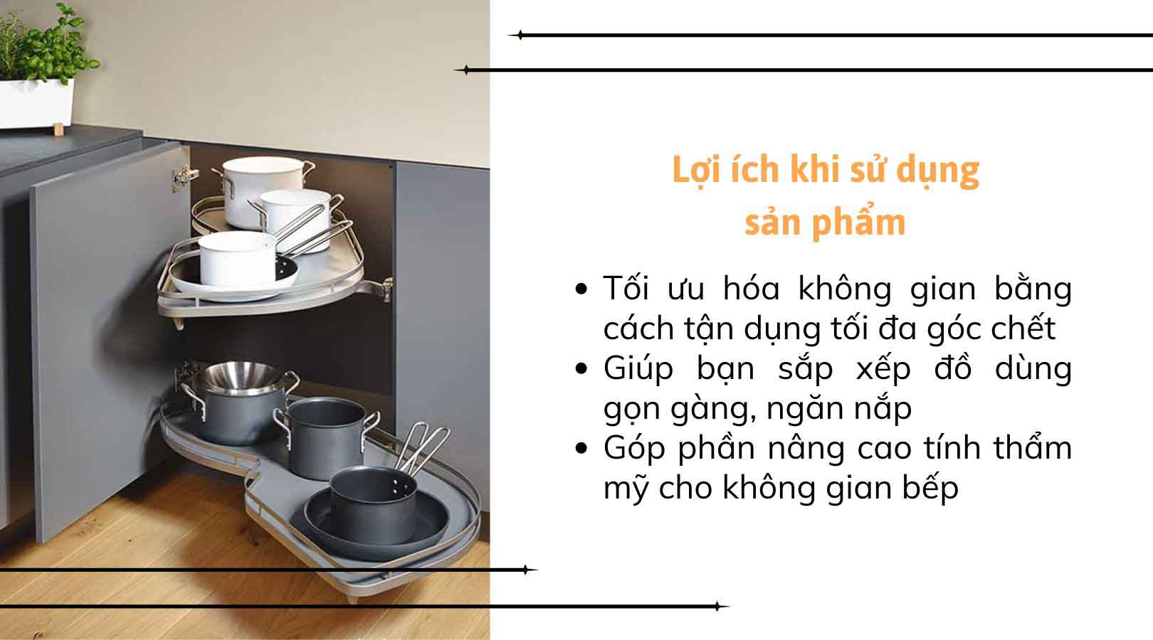 Lợi ích khi dùng rổ góc lá mở trái Hafele 541.29.481