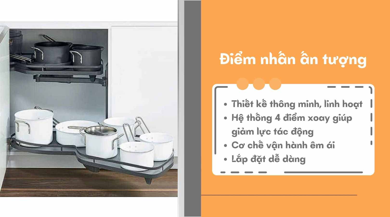 Điểm nhấn của rổ góc lá mở phải Hafele 541.29.480