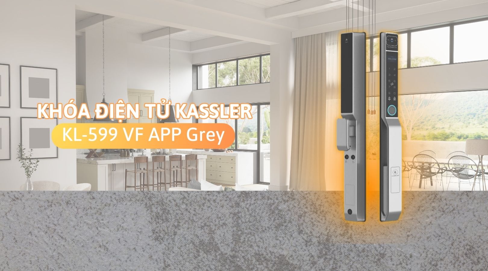 Cấu tạo của khóa cửa nhôm xingfa Kassler KL-599 VF APP Grey