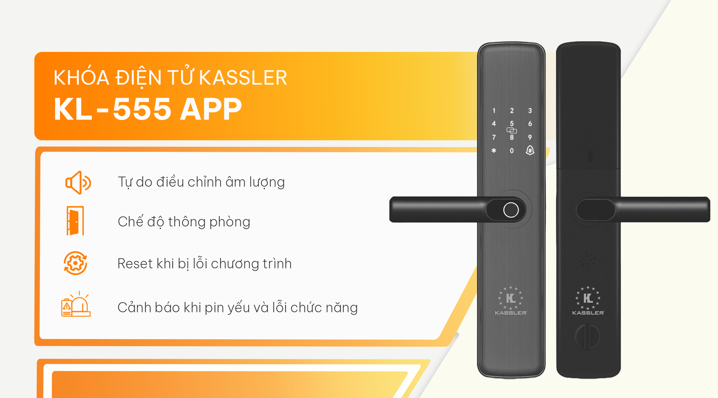 Các tiện ích nổi bật của khóa điện tử Kassler KL-555 APP
