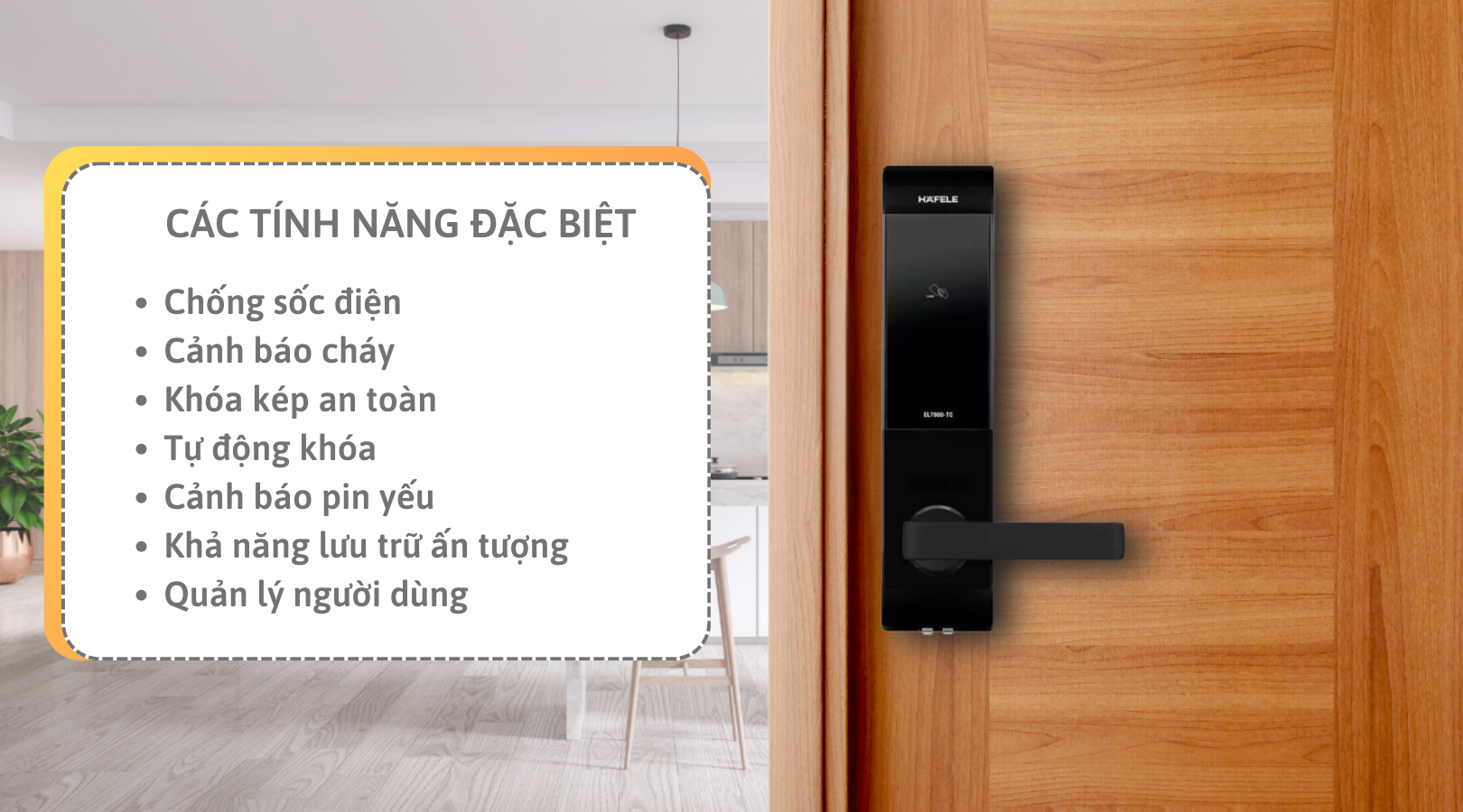 Các tính năng đặc biệt của khóa điện tử Hafele DL7900-TCB 912.05.640