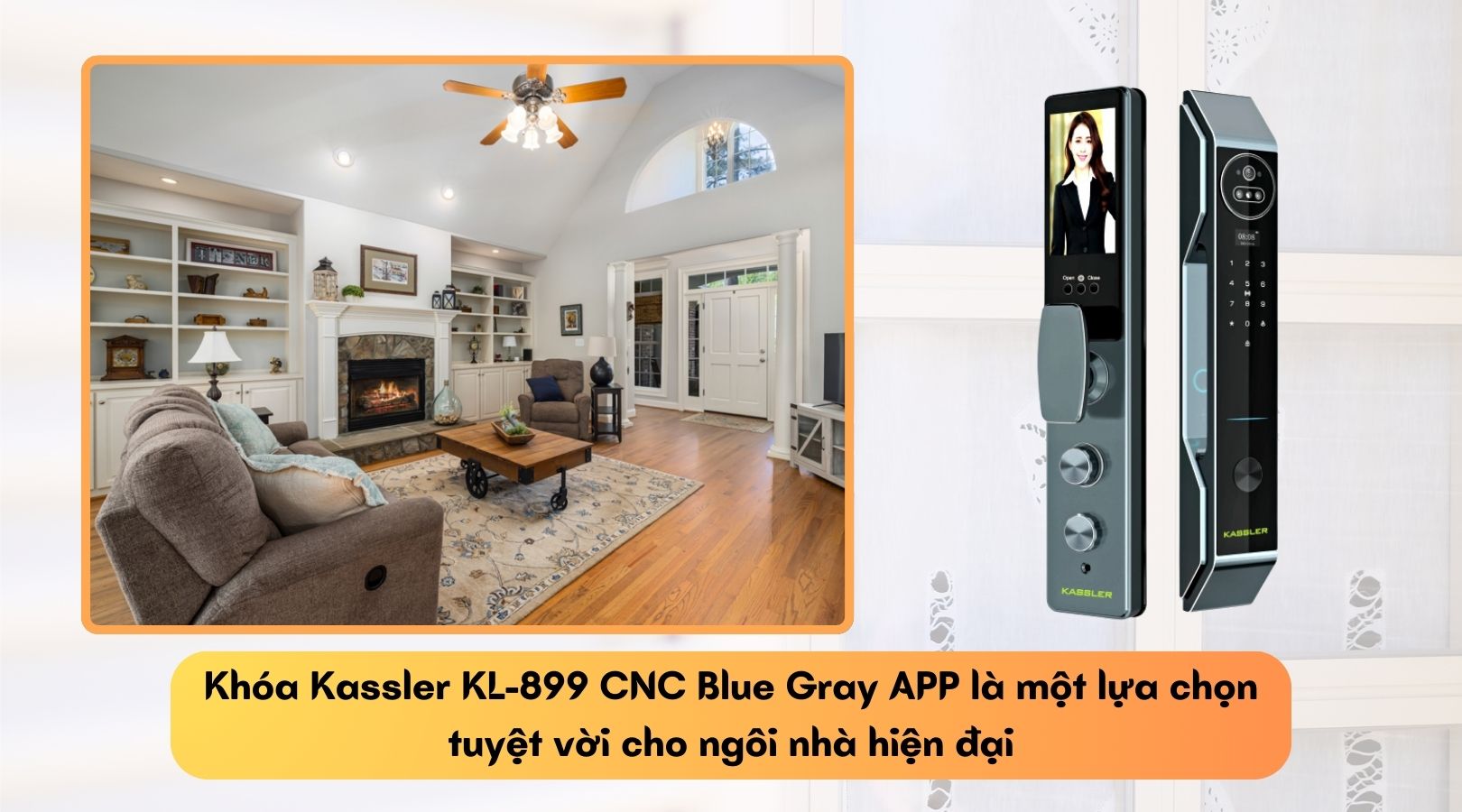Cấu tạo đặc biệt của khóa điện tử Kassler KL-899 CNC Blue Gray APP
