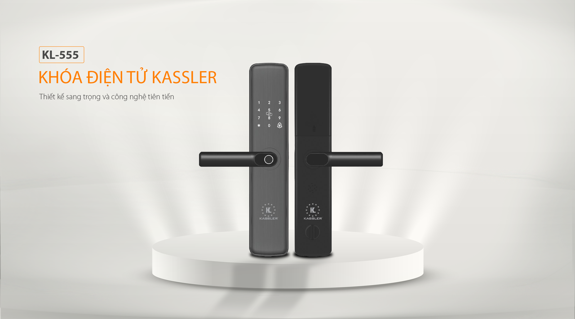 Khóa điện tử Kassler KL-555 chế tạo hợp kim cao cấp và kính cường lực